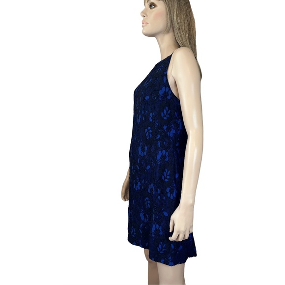 Ralph Lauren Dress Sheath Lace Overlay Royal Blue Cocktail Sleeveless - Picture 10 of 15